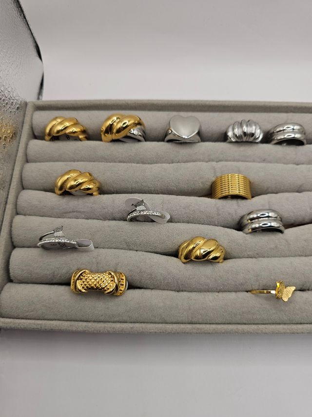 Anillos de acero inoxidable por tallas