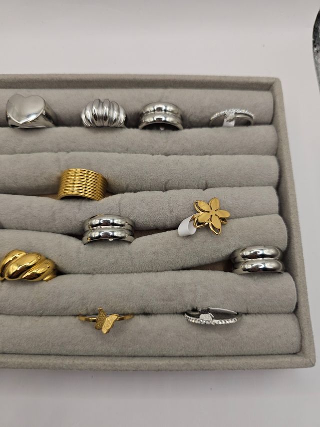 Anillos de acero inoxidable por tallas