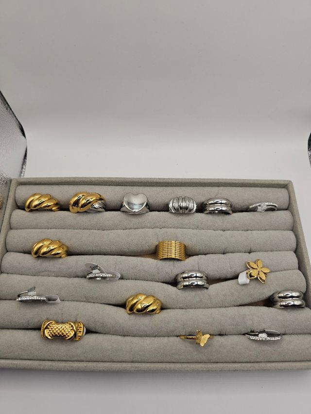 Anillos de acero inoxidable por tallas