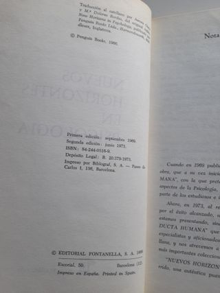 Nuevos Horizontes en Psicología. Foss y Camprubí.