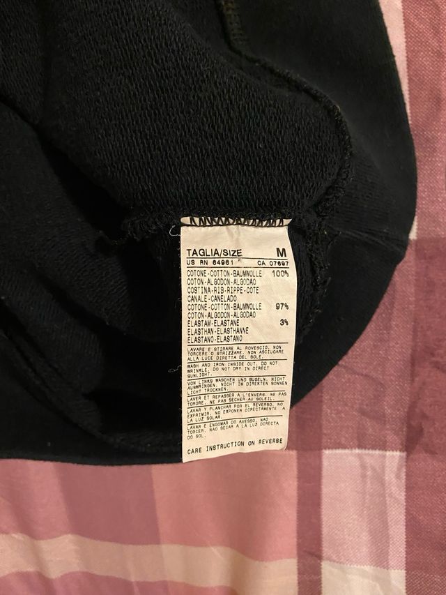 Maglia a girocollo nera Benetton in cotone