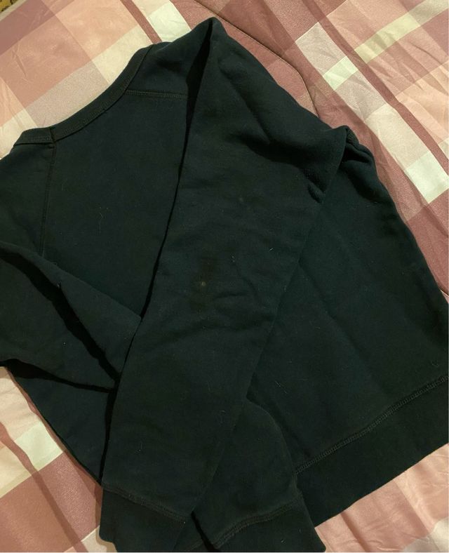 Maglia a girocollo nera Benetton in cotone