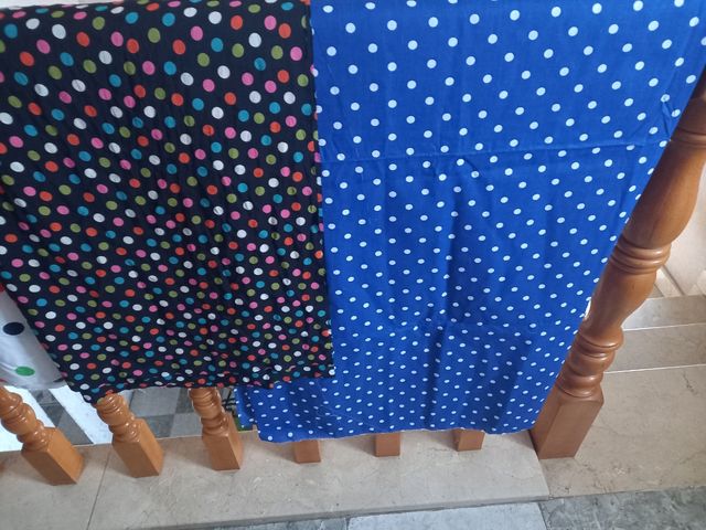 3 retales de tela de lunares multicolor 🔴⚪️🔵