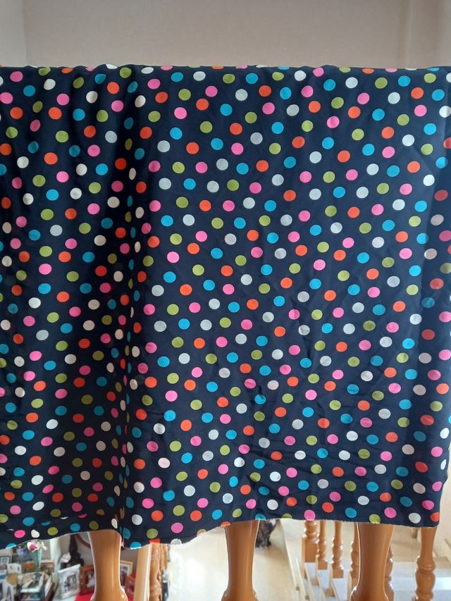 3 retales de tela de lunares multicolor 🔴⚪️🔵