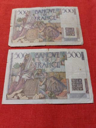 Lote Billetes Francos Antiguo 