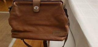 Bolso de piel marrón vintage