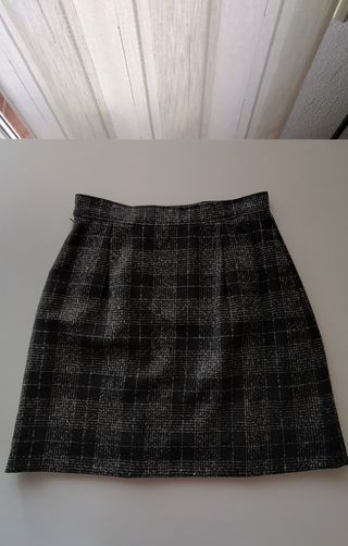 Minifalda lana cuadros t36