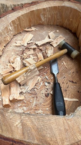 lampara tronco de arbol