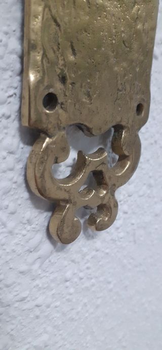 Bronce placa inglesa antigua. Gran herraje antiguo