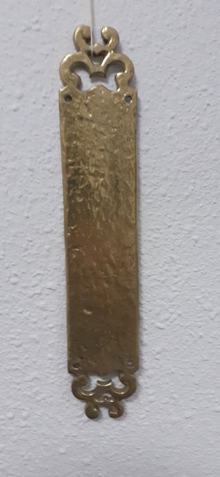 Bronce placa inglesa antigua. Gran herraje antiguo