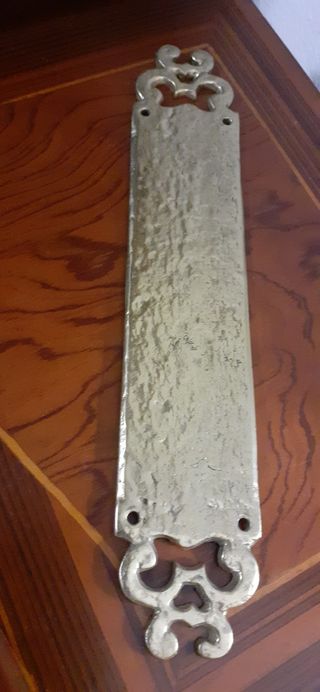 Bronce placa inglesa antigua. Gran herraje antiguo