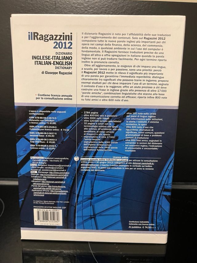 Dizionario il Ragazzini Inglese/Italiano