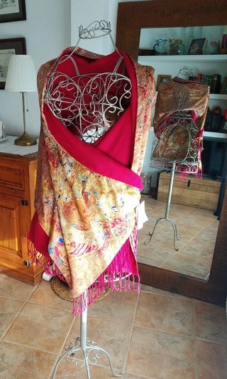 Chal Pashmina - 100% Seda Natural/Sin Estrenar