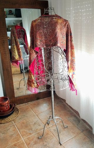 Chal Pashmina - 100% Seda Natural/Sin Estrenar