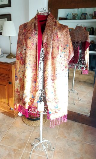 Chal Pashmina - 100% Seda Natural/Sin Estrenar