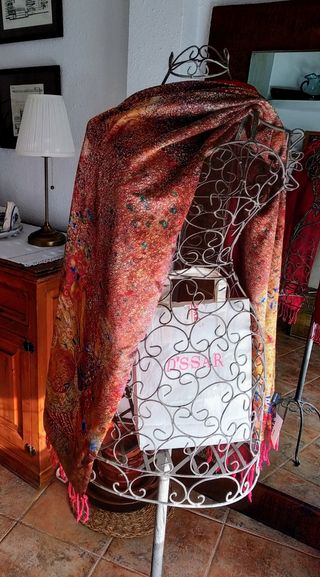 Chal Pashmina - 100% Seda Natural/Sin Estrenar