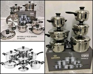 BATTERIA DI PENTOLE BAVARIA 12 PEZZI IN
ACCIAIO I