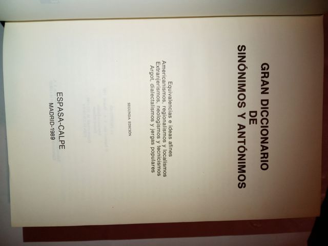 Diccionario sinónimos y antónimos Espasa