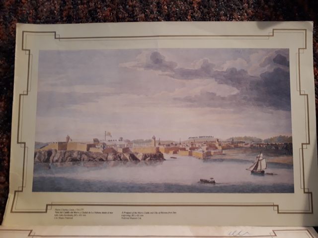 litografía CASTILLO DEL MORRO 1710/77 HABANA