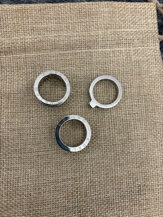 Anillo triple acero y circonitas