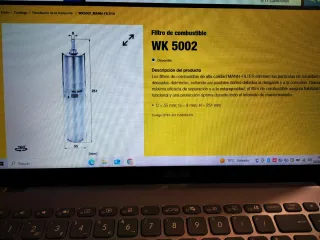 Filtro combustible wk5002x