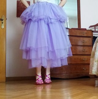 Falda tul color lavanda