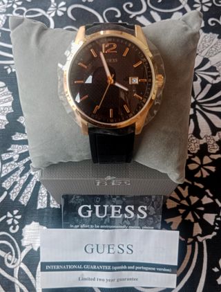 Nuevo Reloj Guess Analógico Negro/Dorado, Hombre.