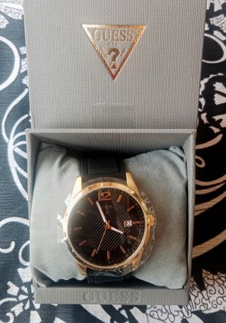 Nuevo Reloj Guess Analógico Negro/Dorado, Hombre.