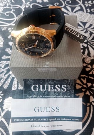 Nuevo Reloj Guess Analógico Negro/Dorado, Hombre.