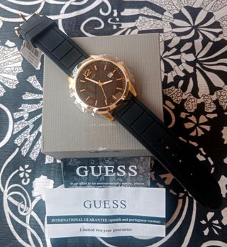 Nuevo Reloj Guess Analógico Negro/Dorado, Hombre.