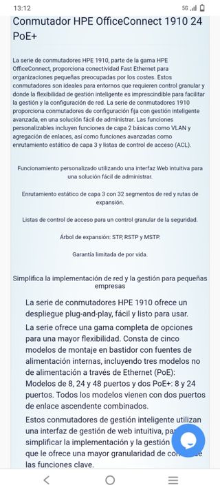 Switch HP con 24 puertos,Conmutador HP 1910