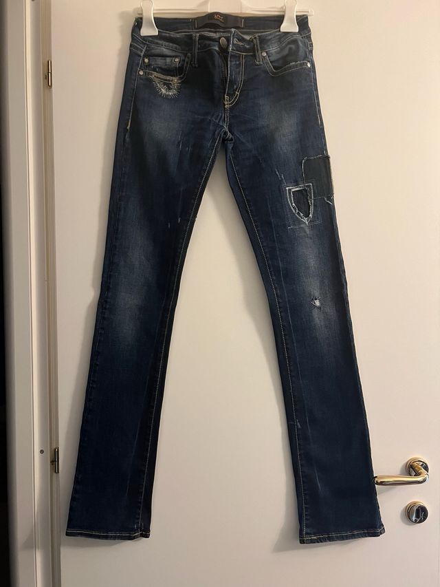 Jeans blu con inserti taglia 29/43 elasticizzati