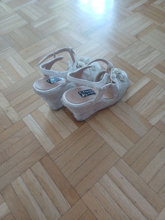 Cuña blanca boda Talla 38