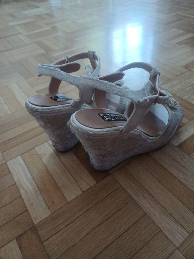 Cuña blanca boda Talla 38