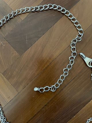 cintura a catena vintage regolabile con strass 