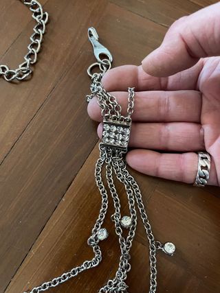 cintura a catena vintage regolabile con strass 