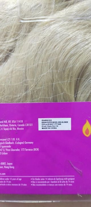 DISFRAZ PELUCA LUJO RUBIA SUPER MODELO.NUEVA