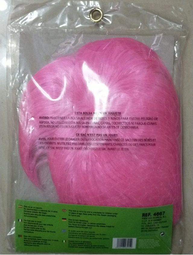 DISFRAZ PELUCA  MUJER SUPERSTAR ROSA. NUEVA