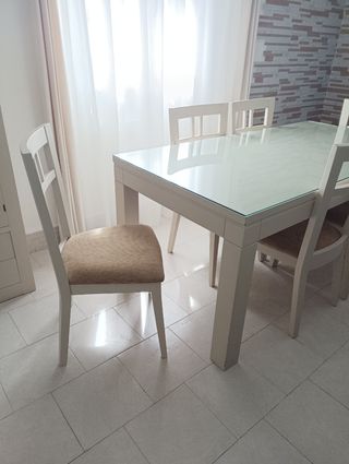 Conjunto mesa sofá y comedor con 6 sillas