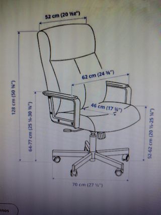 SILLA PARA DESPACHO DE PIEL REGULABLE CON RUEDAS