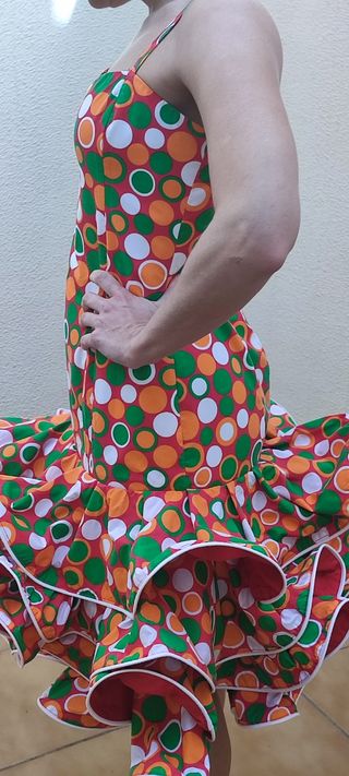 Traje de flamenca corto talla S