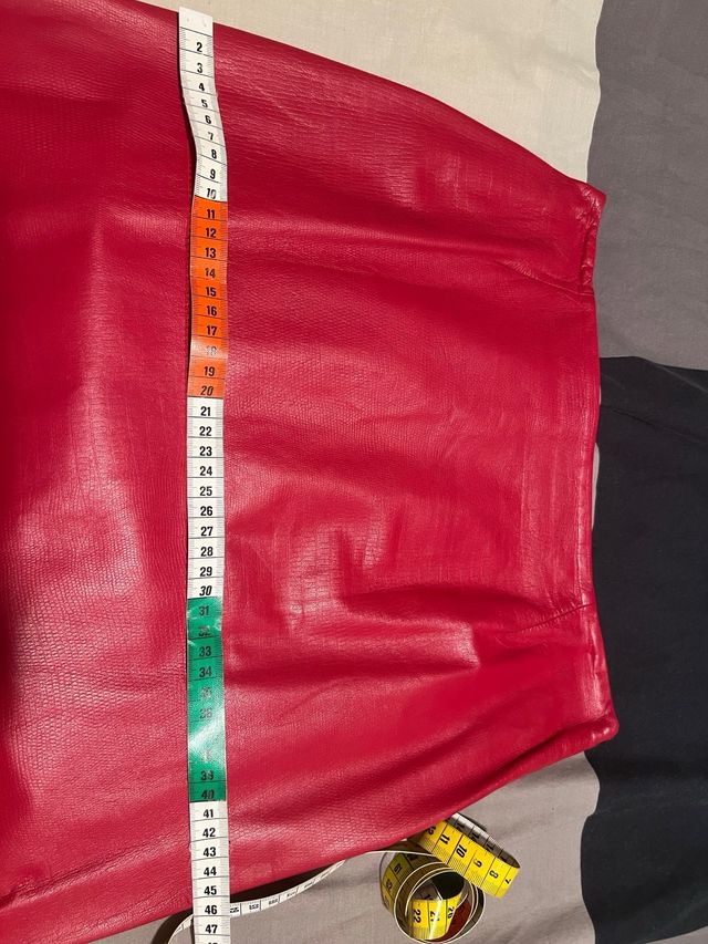 Gonna pelle rossa Klandestine taglia 42