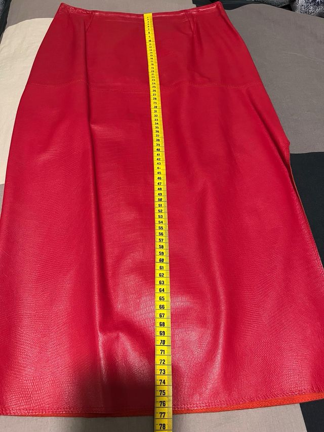 Gonna pelle rossa Klandestine taglia 42