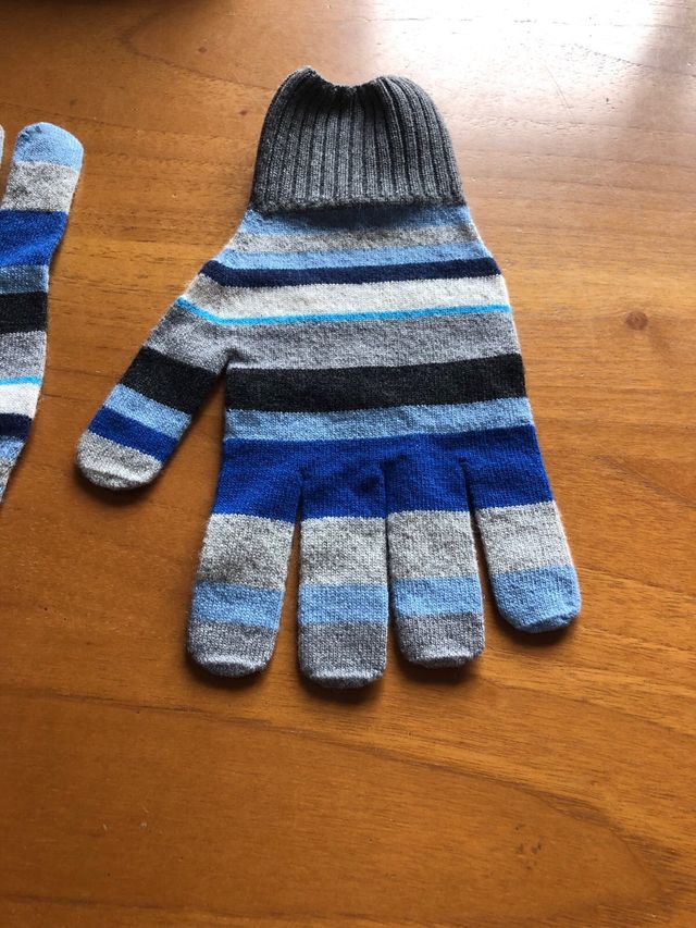 Gallo - guanti uomo lana grigio righe multicolor