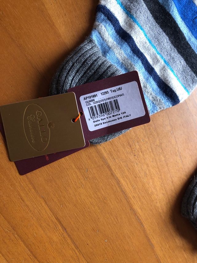 Gallo - guanti uomo lana grigio righe multicolor