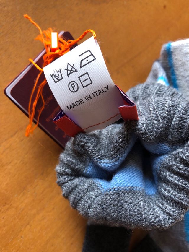 Gallo - guanti uomo lana grigio righe multicolor