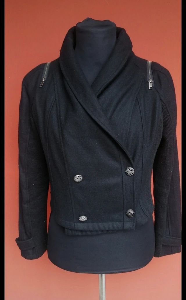 Cappottino corto nero donna