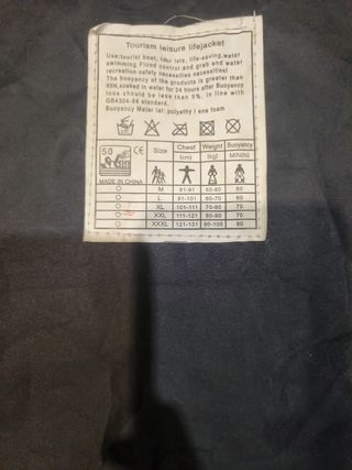 chalecos salvavidas, dispongo de una talla M y L