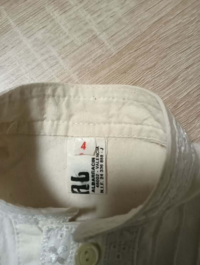 Camisa algodón de fallerito talla 4