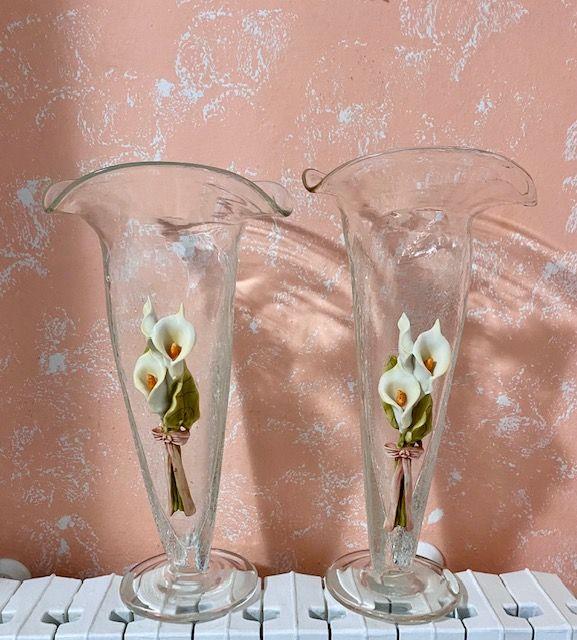 Copia Vasi Portafiori in vetro a forma di Calla